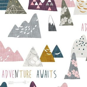 Adventure Awaits (white/pink) MED 