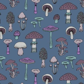 Midnight Mushrooms - grey - Medium