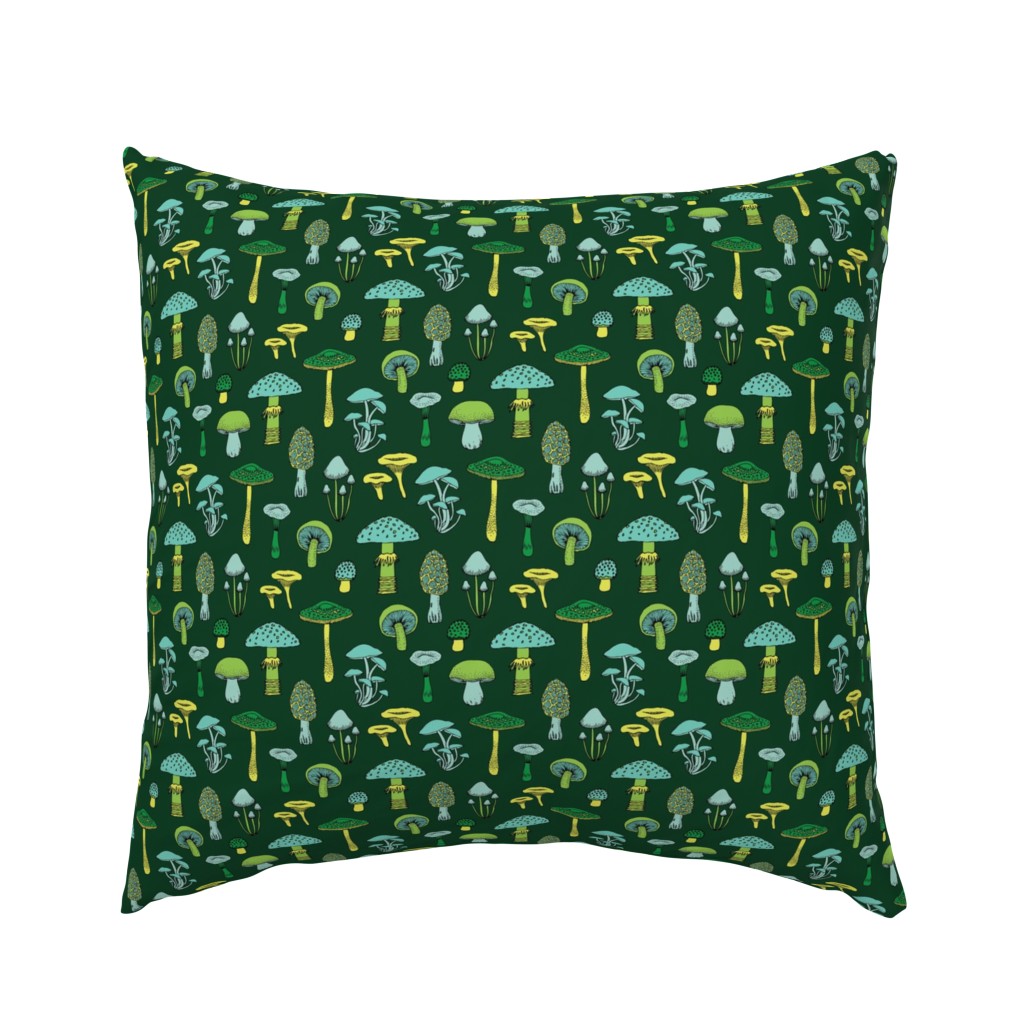 Midnight Mushrooms - green - medium version