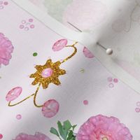 Chintz pink with Pearls on white