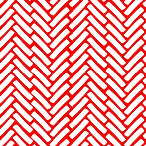 Wintery Forest Red & White  Herringbone