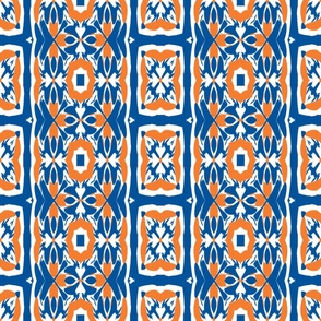 Tapestry in Blue Orange White