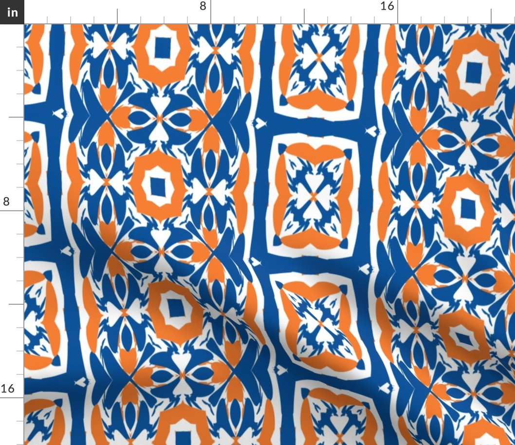 Tapestry in Blue Orange White