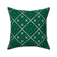 Dark green nordic folk christmas pattern