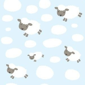 Sheep Jumping Over Clouds