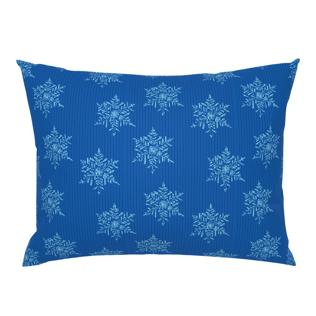 snowflake knit blue