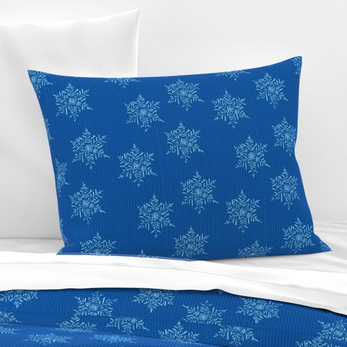 snowflake knit blue