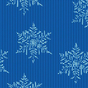 snowflake knit blue