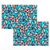 In a Spin - large teal/coral/navy  