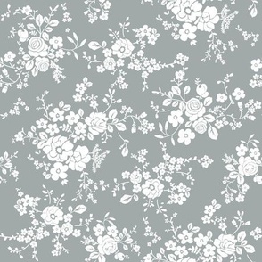 vintage floral dusty blue