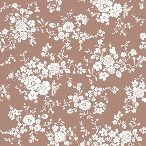 vintage floral dusty clay