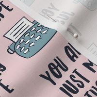 you are just my type - typewriter valentines - blue and pink - LAD19