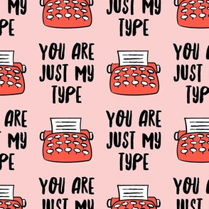 you are just my type - typewriter valentines - pink - LAD19