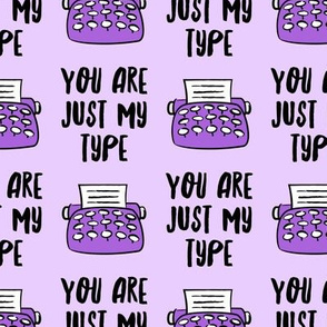 you are just my type - typewriter valentines - purple - LAD19