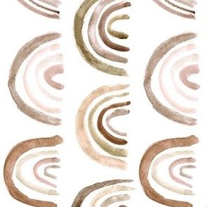 Boho rainbows • rotated • for neutral nursery in earthy colors • watercolor archs
