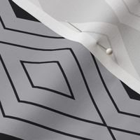 JP23 - Medium -  Harlequin Pinstripe Diamond Chains in Charcoal Black on Grey