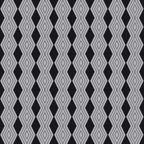 JP23 - Tiny - Harlequin Pinstripe Diamond Chains in Charcoal Black on Grey