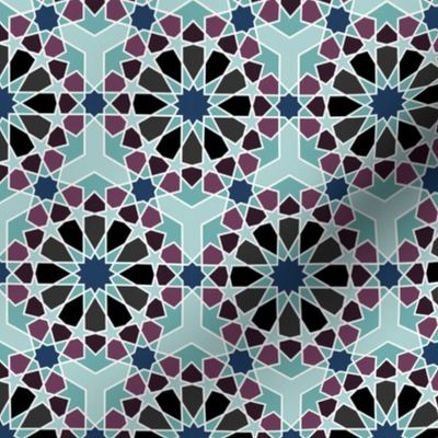 Geometric Pattern: Arabic Tiles: Midnight