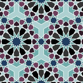 Geometric Pattern: Arabic Tiles: Midnight