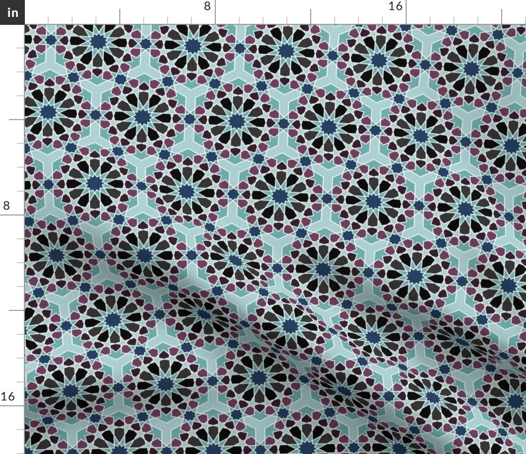 Geometric Pattern: Arabic Tiles: Midnight