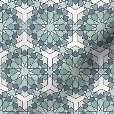 Geometric Pattern: Arabic Tiles: Seafoam