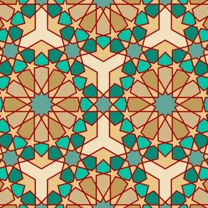 Geometric Pattern: Arabic Tiles: Turquoise