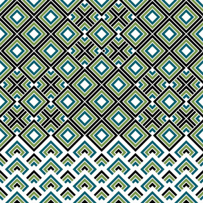 Geometric green_blue_black_white 065