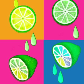 Sweet Citrus Pop Art / Blocks -Fruit Limes  