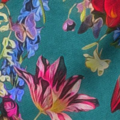 tulip chintz teal