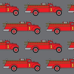 large fire trucks on charcoal