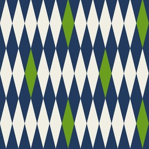 MCM Harlequin: Navy & Grass Green Mod Geometric, Mid Century Modern