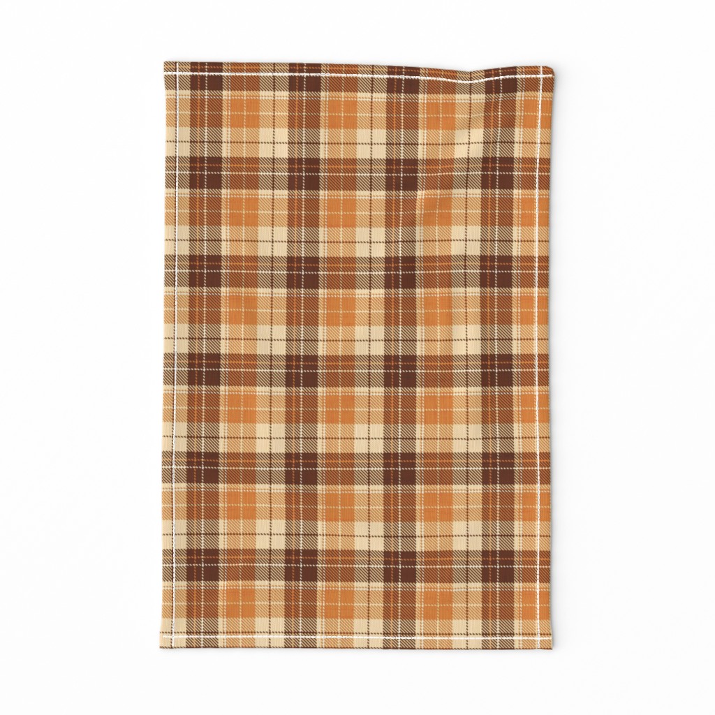 Headmaster Tartan Plaid Orange Brown Small Scale