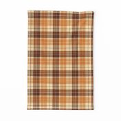 Headmaster Tartan Plaid Orange Brown Small Scale