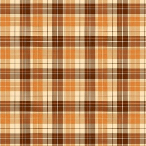 Headmaster Tartan Plaid Orange Brown Small Scale