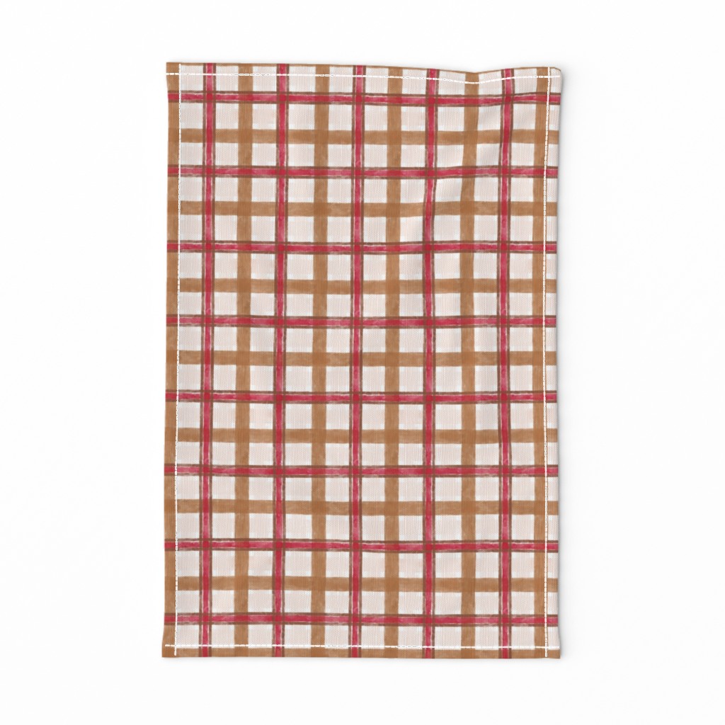 Winter Plaid (vanilla-bronze-red-gingerbread) 6”