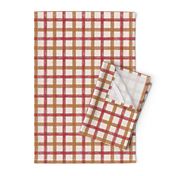 Winter Plaid (vanilla-bronze-red-gingerbread) 6”