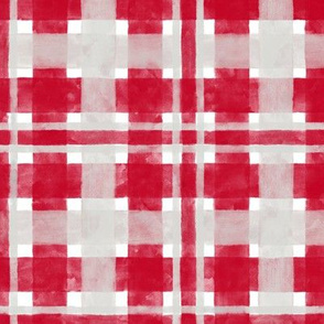 Winter Plaid (red-silver) 9”
