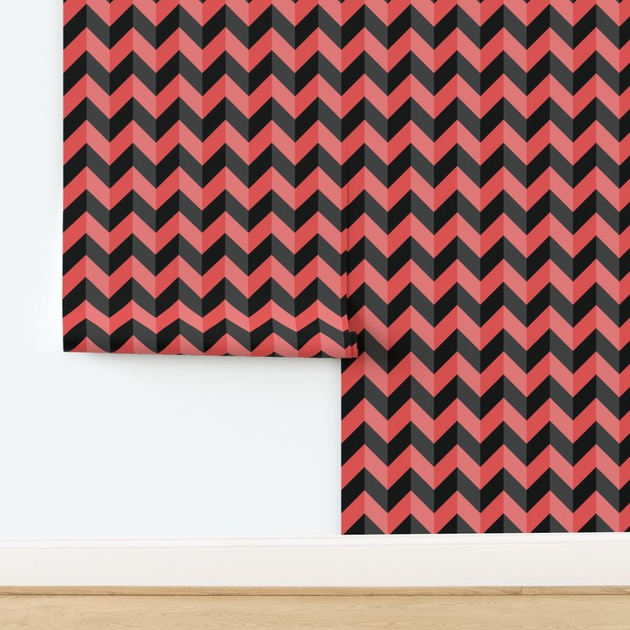 Geometric Pattern: Chevron: Dark/Red