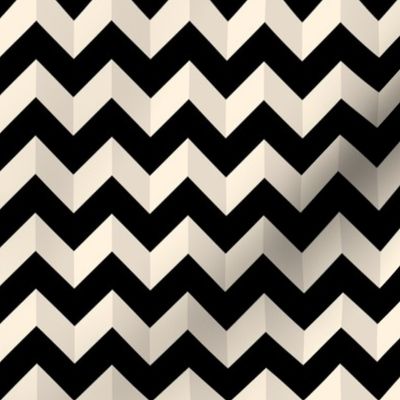 Geometric Pattern: Chevron: Dark/Black/Cream