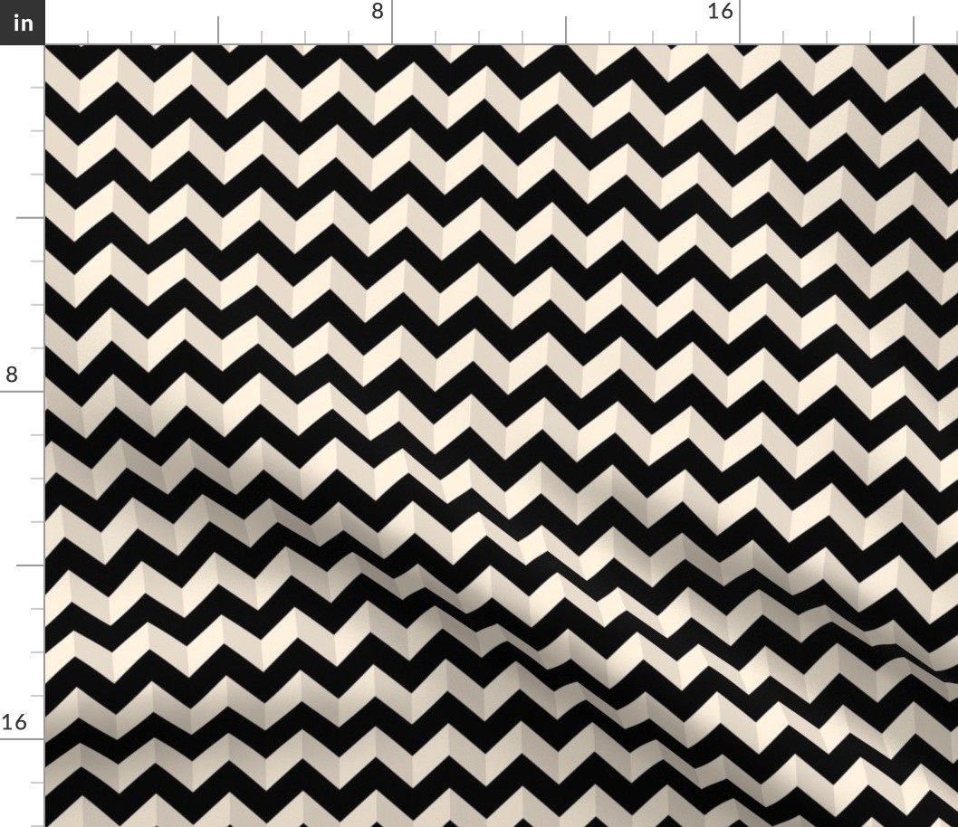 Geometric Pattern: Chevron: Dark/Black/Cream