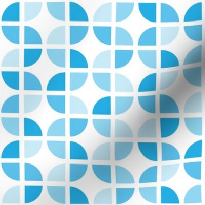 Geometric Pattern: Quarter Circle: Light/Blue