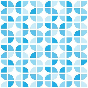 Geometric Pattern: Quarter Circle: Light/Blue