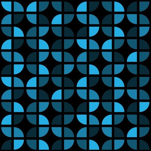 Geometric Pattern: Quarter Circle: Dark/Blue