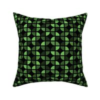 Geometric Pattern: Quarter Circle: Dark/Green