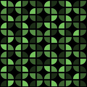 Geometric Pattern: Quarter Circle: Dark/Green