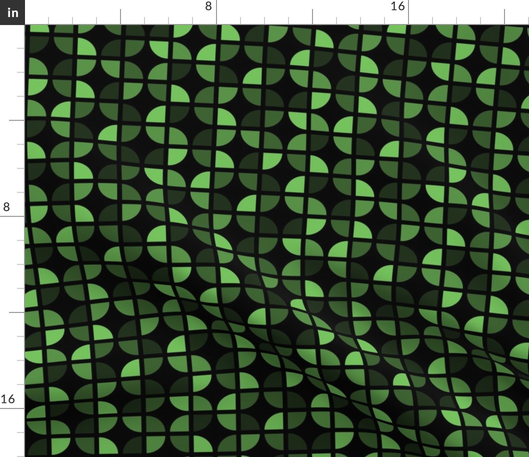 Geometric Pattern: Quarter Circle: Dark/Green