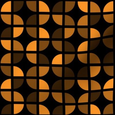 Geometric Pattern: Quarter Circle: Dark/Orange