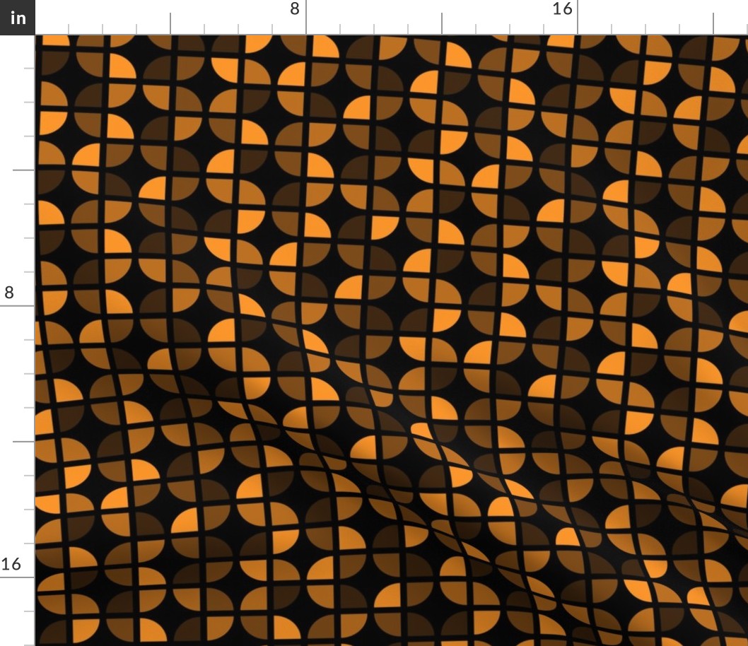 Geometric Pattern: Quarter Circle: Dark/Orange