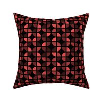 Geometric Pattern: Quarter Circle: Dark/Red