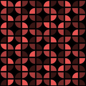 Geometric Pattern: Quarter Circle: Dark/Red